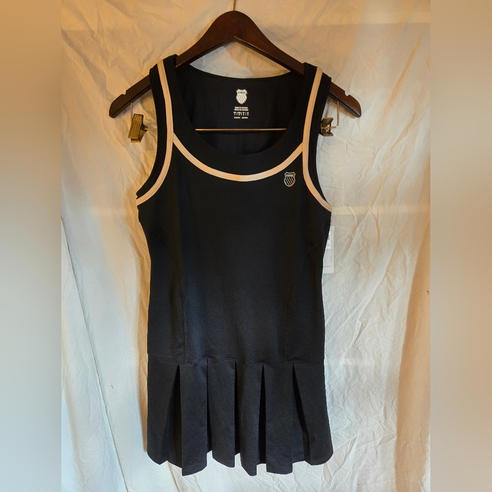 K Swiss Black Pleated Tennis Dress size Small NWT